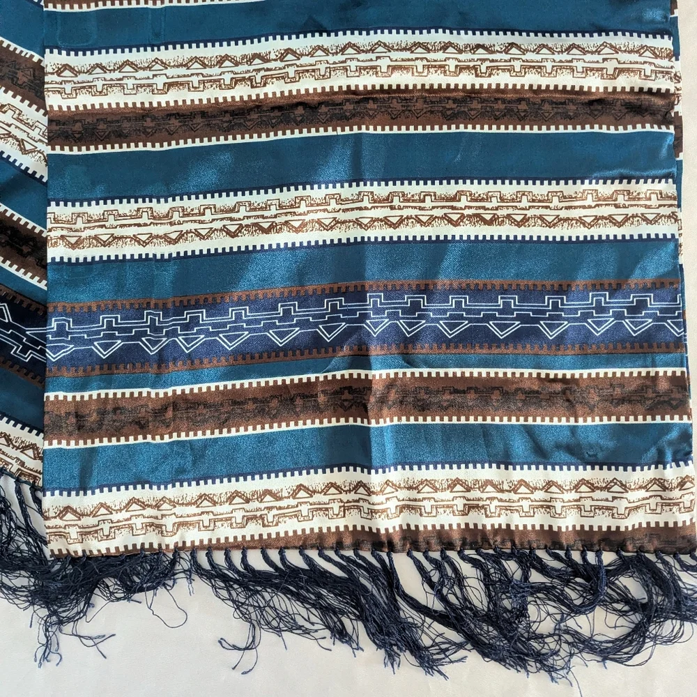 New Women's Scarf‎ Blue Brown Double Layer 60